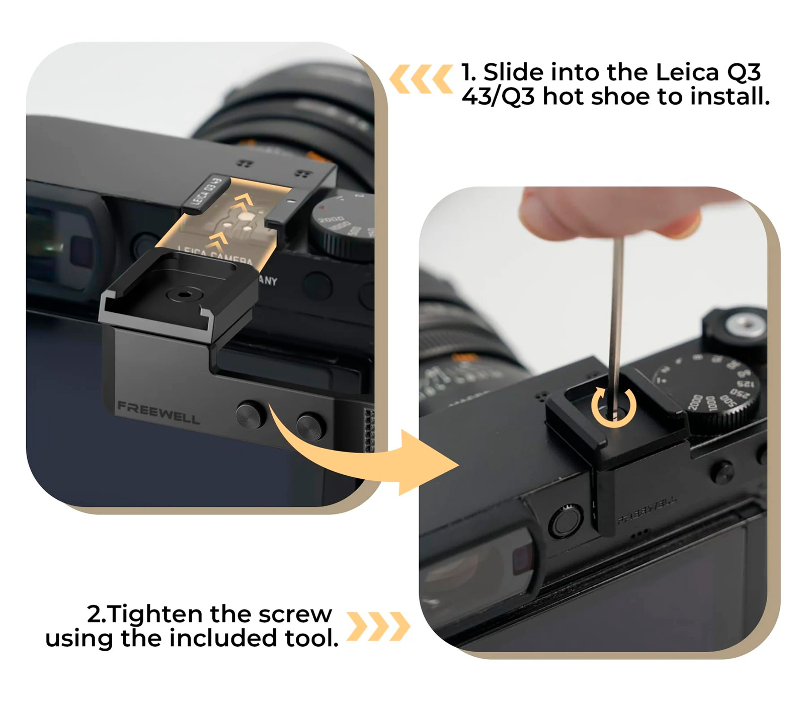 Упор для большого пальца Freewell Thumb Grip для Leica Q3 и Q3 43, с башмаком