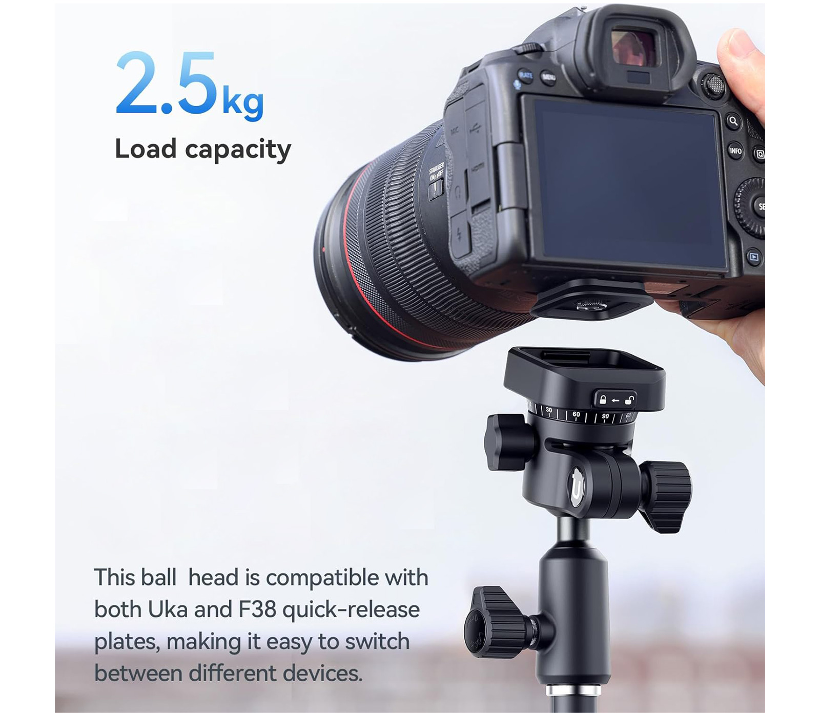 Шаровая голова Ulanzi TH02 Uka с креплением на студийную стойку, до 2.5 кг