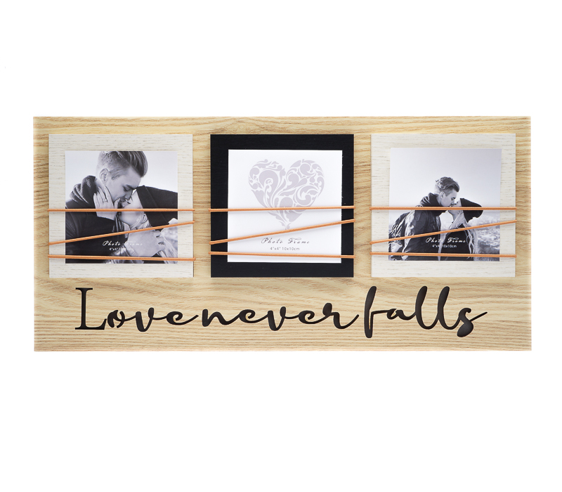 Фоторамка с подсветкой Fotografia на 3 фото 10x10 см, "Love never falls" (FFL-812)
