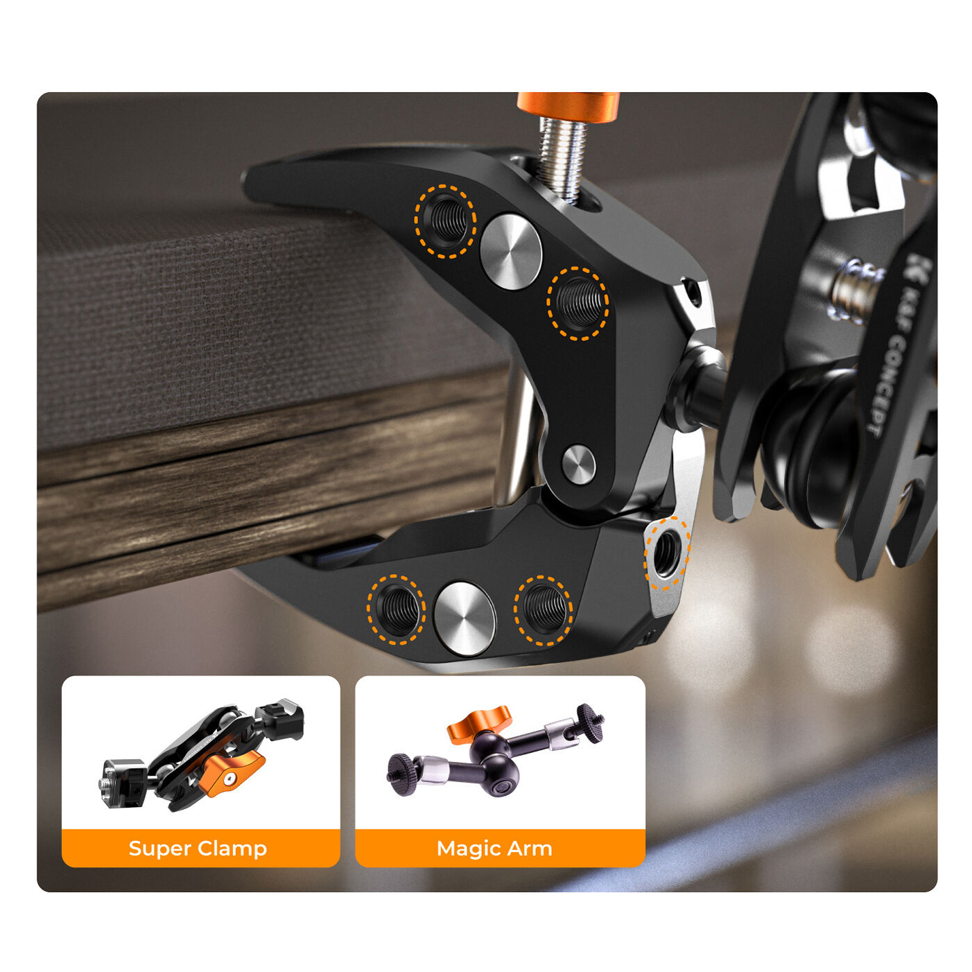 Кронштейн K&F Concept MS13, Magic Arm с зажимом Super Clamp