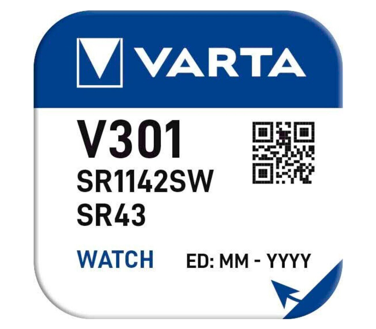 Батарейка Varta V301 / SR43, 1 шт.