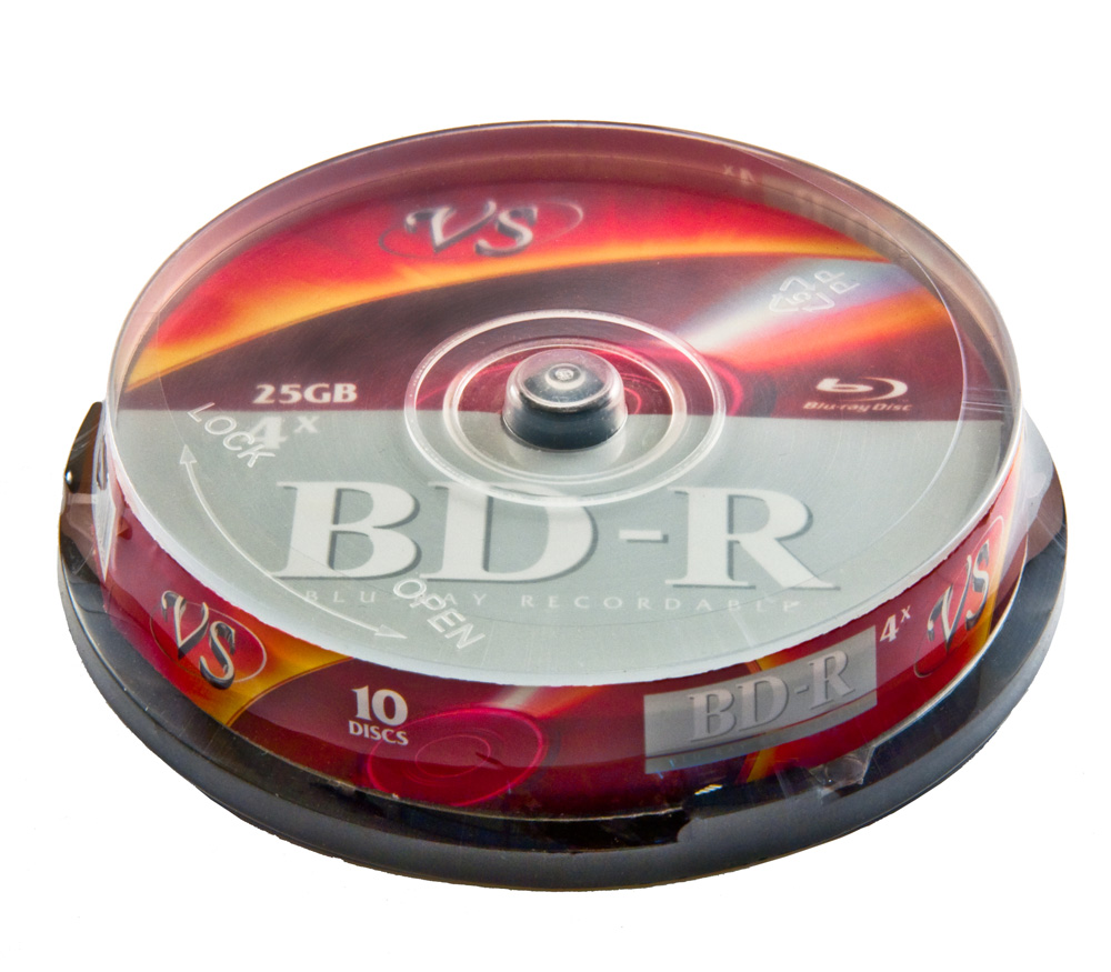 Диск VS BD-R 25 GB 6x Cake Box, 10 шт.