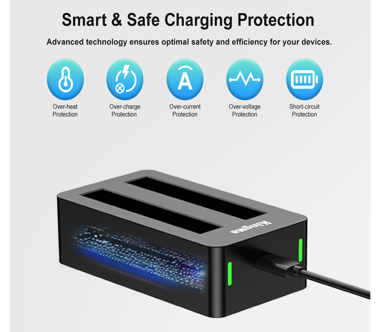 Зарядное устройство Kingma BM072 для 2х аккумуляторов Insta360 One X5