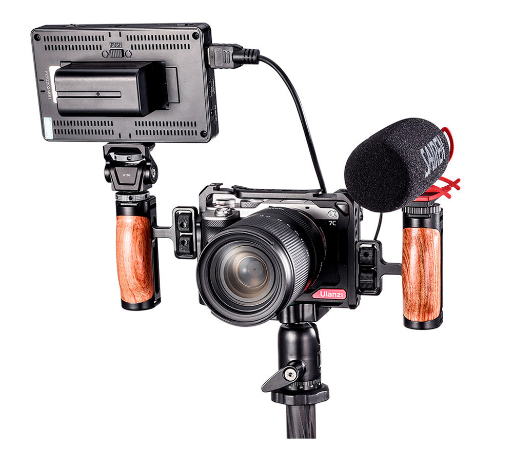 Ручка Ulanzi UURig R075, Universal Wooden Side, боковая, деревянная, на 2 винта 1/4"