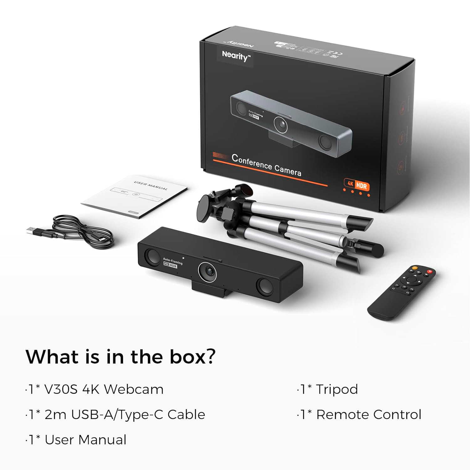 4K веб-камера Nearity V30S, для конференций, 120°, ИИ отслеживание