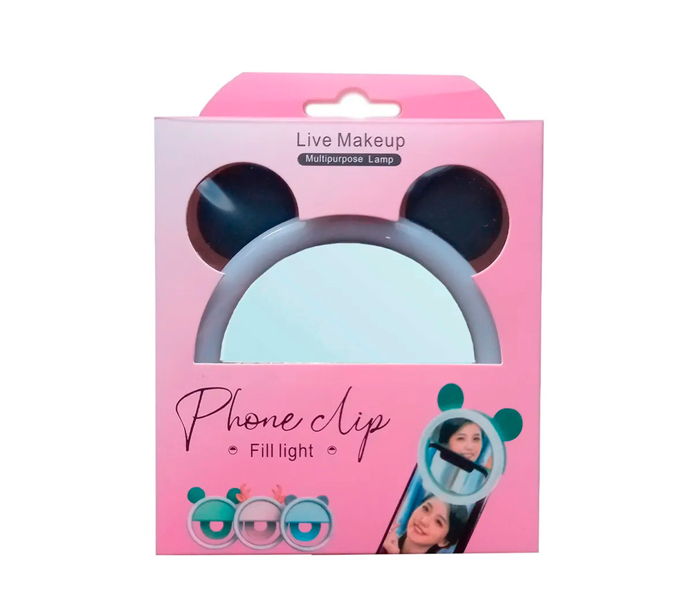 Кольцевой осветитель Live Makeup Phone Clip, для телефона, 3 Вт, 5600k, серый