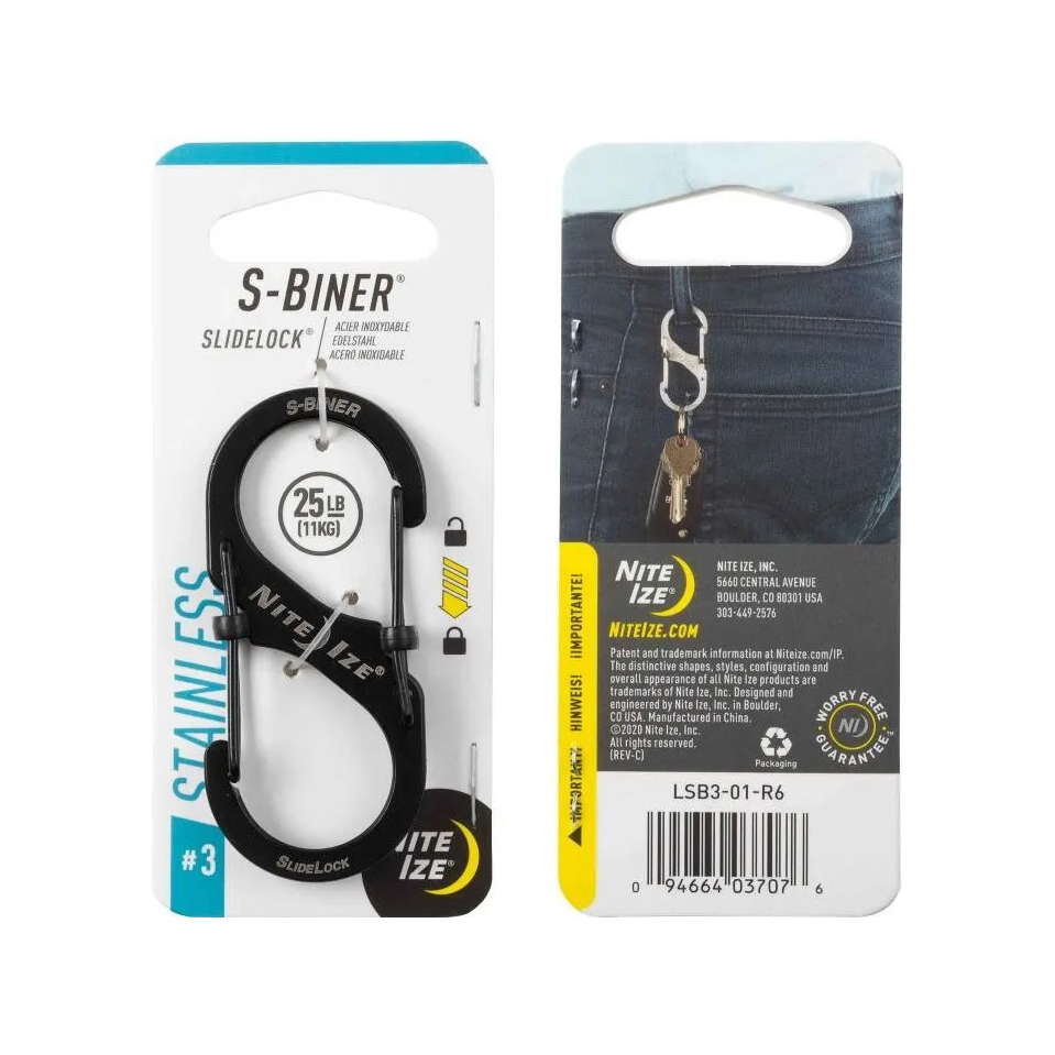 Карабин Nite Ize S-Biner SlideLock, размер 3, черный
