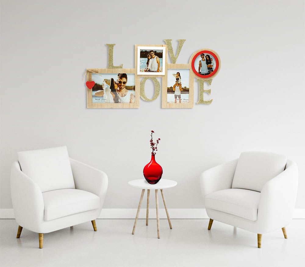 Фоторамка Fotografia "Love" на 4 фото: 10x15 + 13x18 + 2х 10x10 см