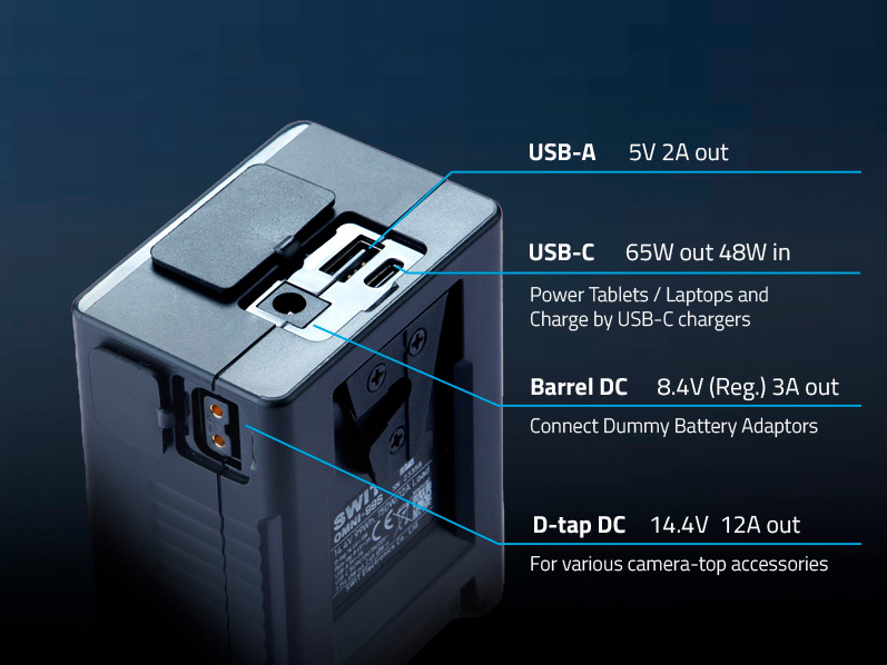 Аккумулятор SWIT OMNI-99S V-Mount, D-Tap, USB-C, USB-A, 99 Втч