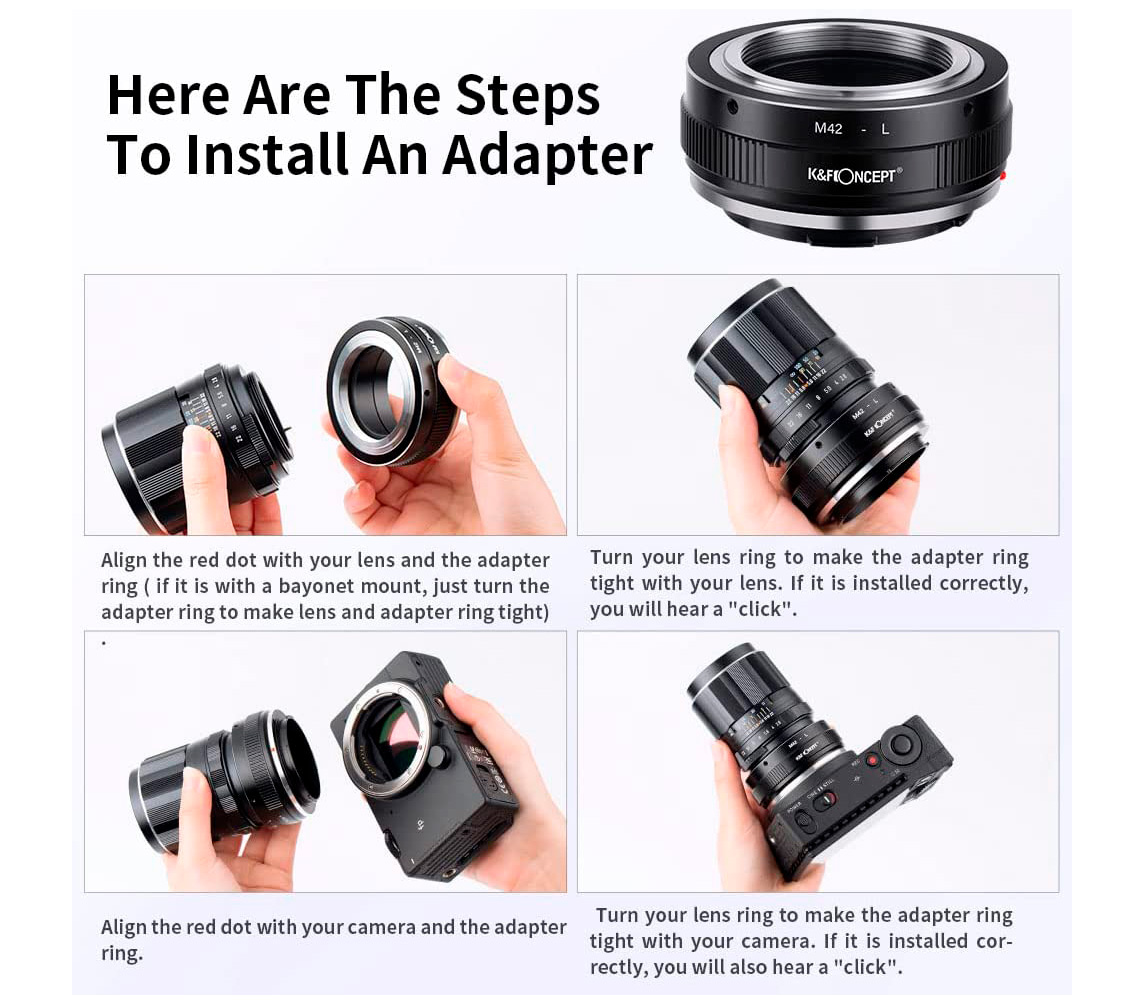 Адаптер K&F Concept M42-L, для объективов M42 на камеры L-Mount