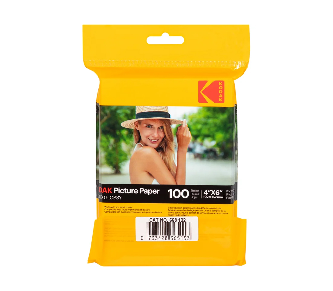 Фотобумага Kodak Paper Glossy, глянцевая, 10x15 см, 210г/м2, 100 листов