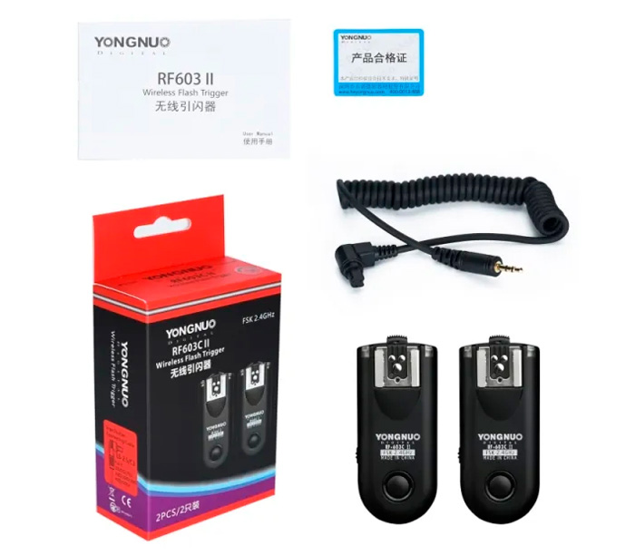 Трансивер + пульт ДУ Yongnuo RF603C II C3 для Canon, 1 пара