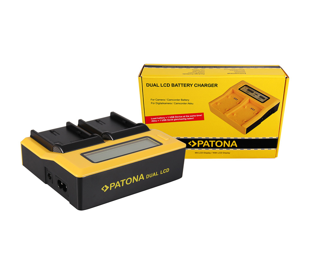 Зарядное устройство Patona 7583 Dual LCD USB, для 2х Canon LP-E6, дисплей