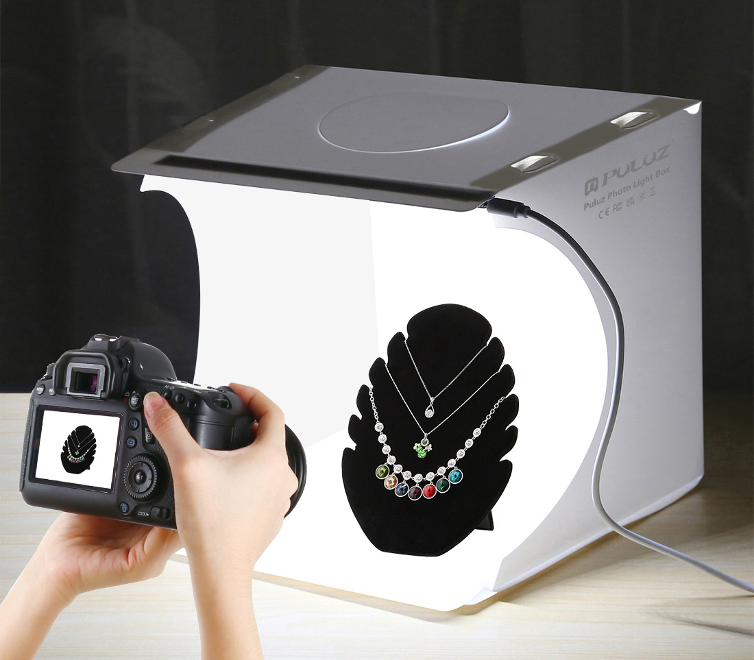 Фотобокс с подсветкой Puluz PU5021, 23 см, 1 LED панель + 6 фонов