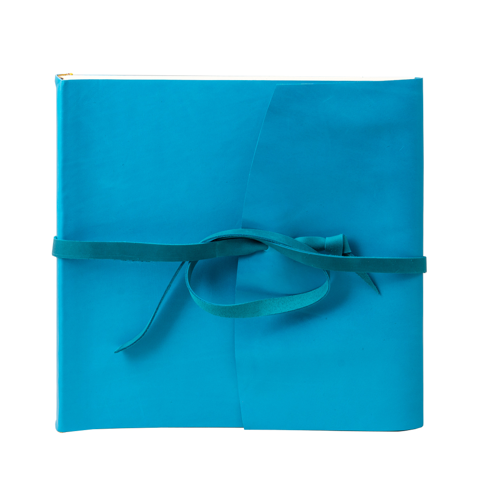 Кожаный фотоальбом Florentia 30х30 см, 100 страниц "Tifani " бирюзовый