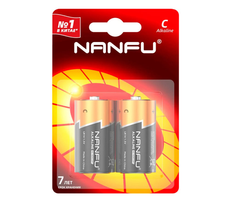 Батарейки Nanfu C / LR14, 2 шт.