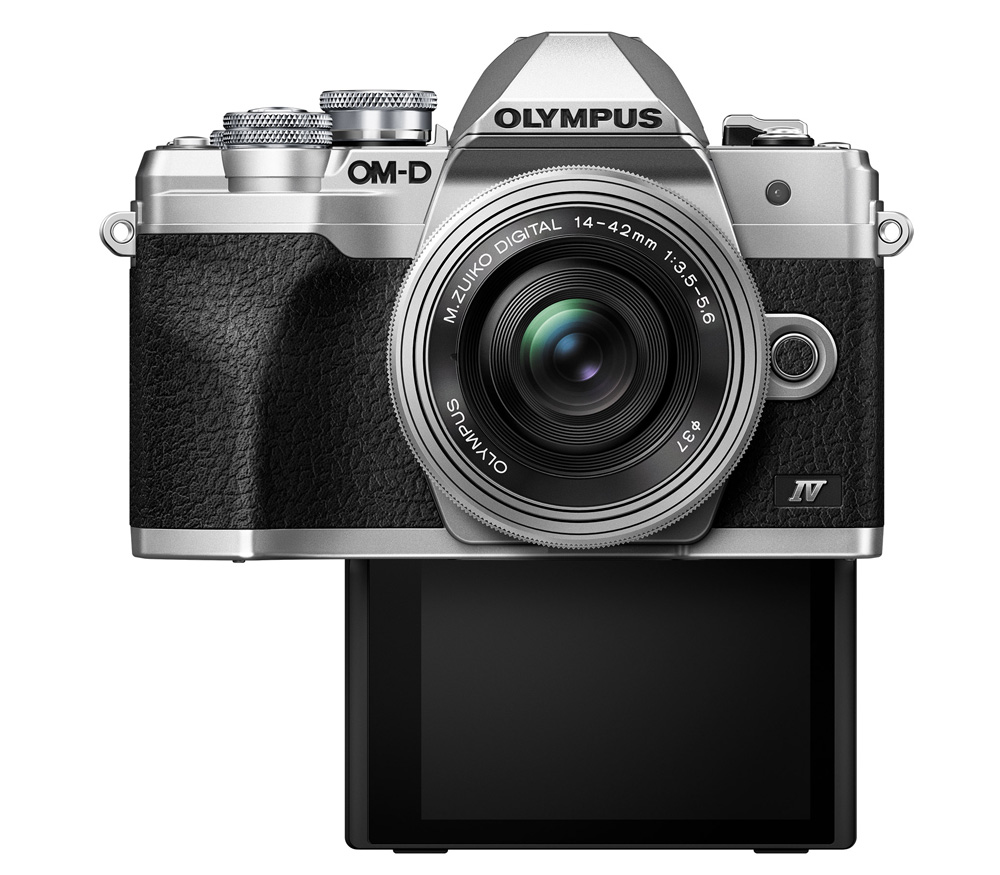 Беззеркальный фотоаппарат OM System OM-D E-M10 Mark IV Kit 14-42 EZ + 40-150 R, серебристый
