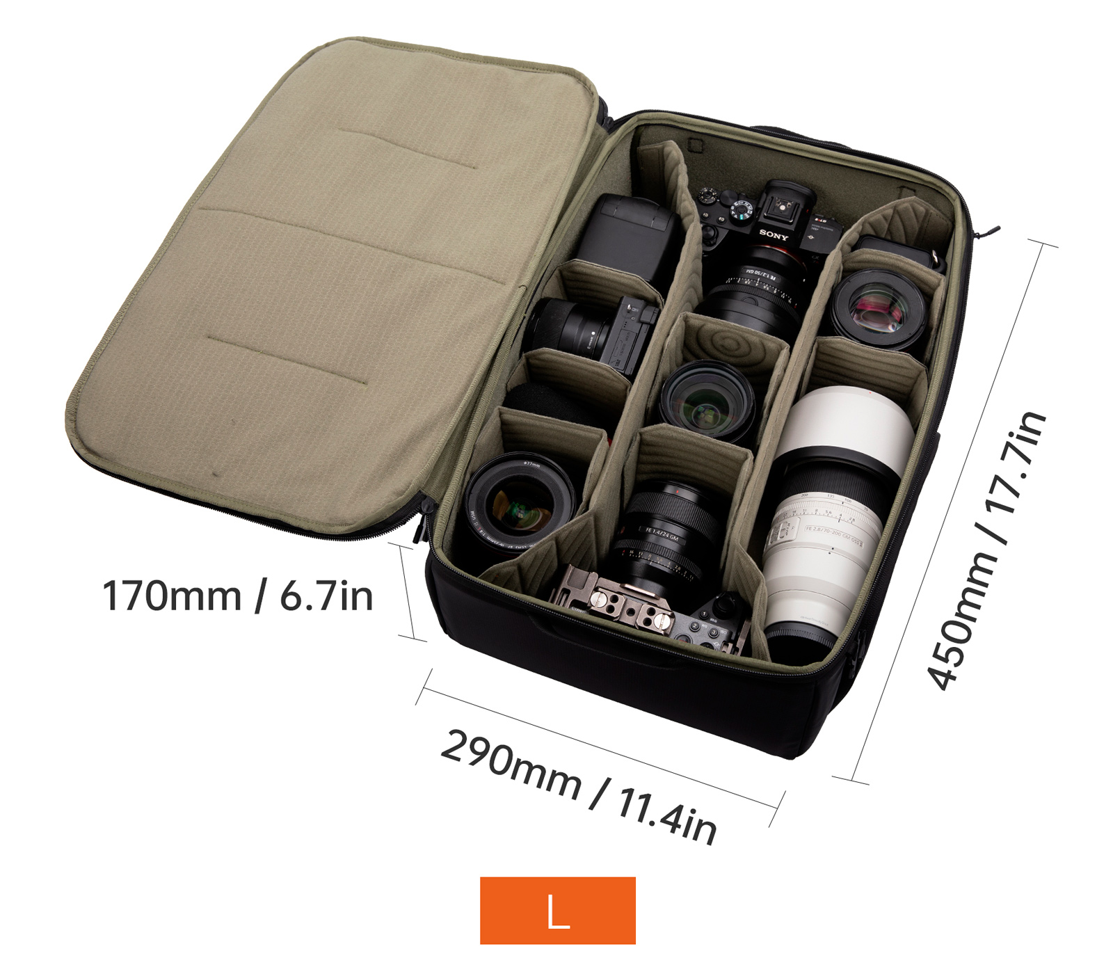 Рюкзак PGYTECH OnePro Flex 50L + Camera Insert L, цвет Space Black