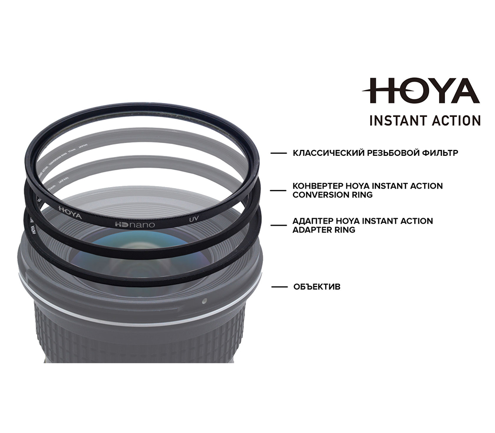 Адаптер Hoya Instant Action Adapter Ring 67mm, для светофильтров
