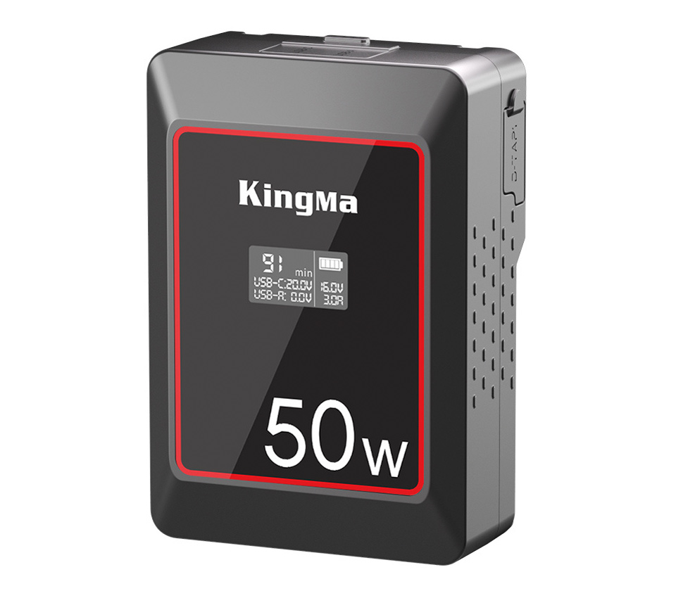 Аккумулятор Kingma 50W Mini, V-Mount, OLED дисплей, 3500 мАч