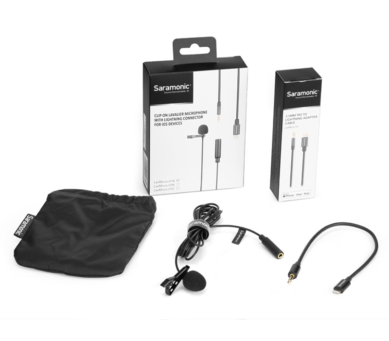 Микрофон Saramonic LavMicro U1A, петличный, 3.5 мм TRS + Lightning (уцененный)
