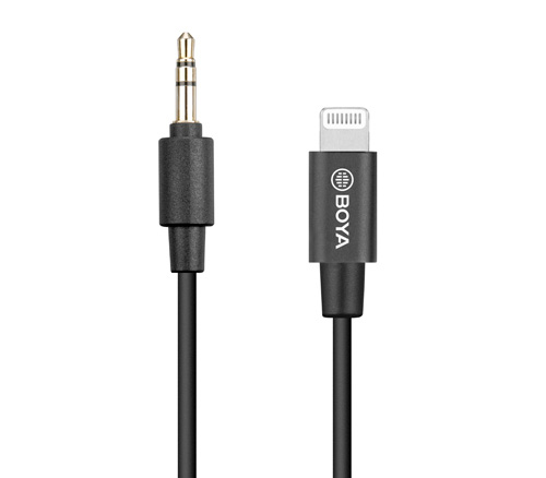 Адаптер Boya BY-K1 с 3.5мм TRS на Lightning (MFi) (уцененный)