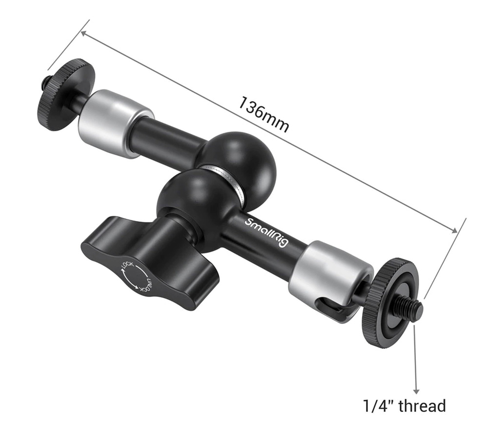 Шарнирный кронштейн SmallRig 2065B типа Magic Arm, 13.6 см, до 1.5 кг