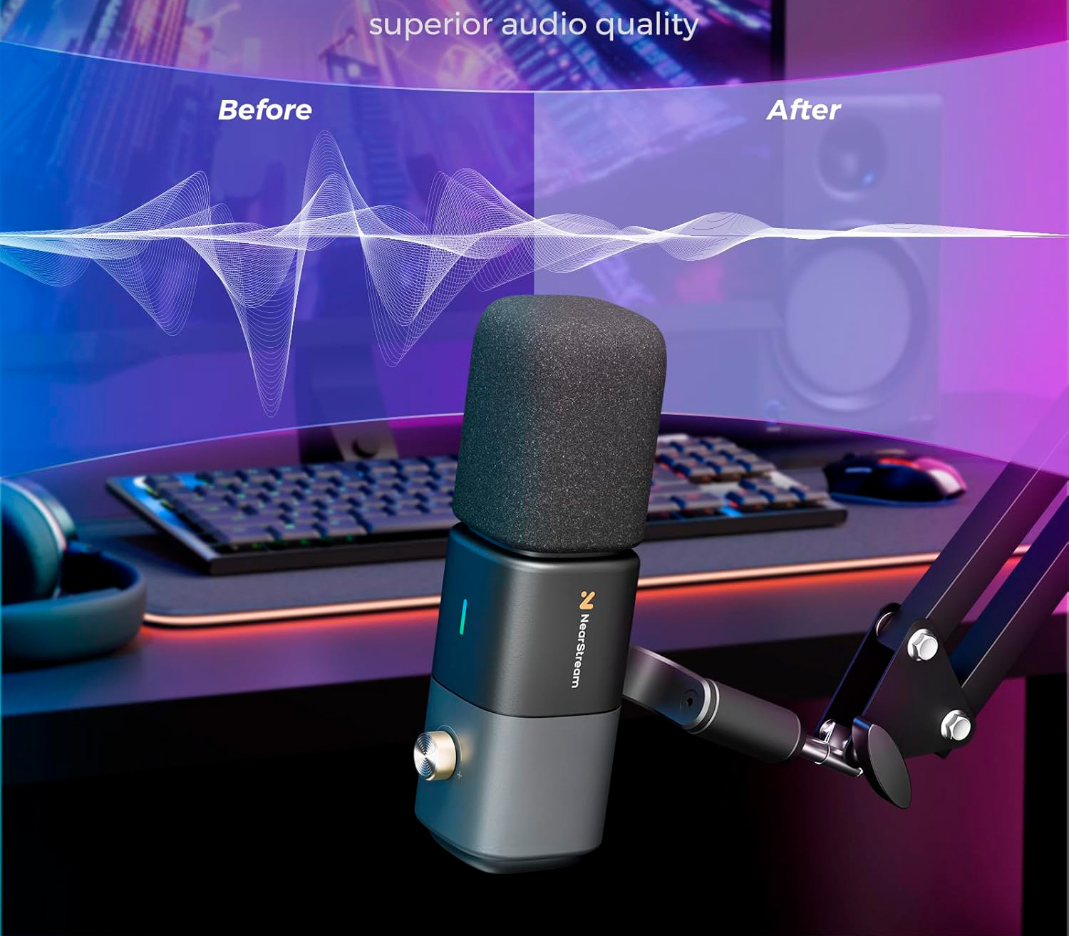 Микрофон Nearity NearStream AM20X, настольный, USB-C / XLR, с пантографом