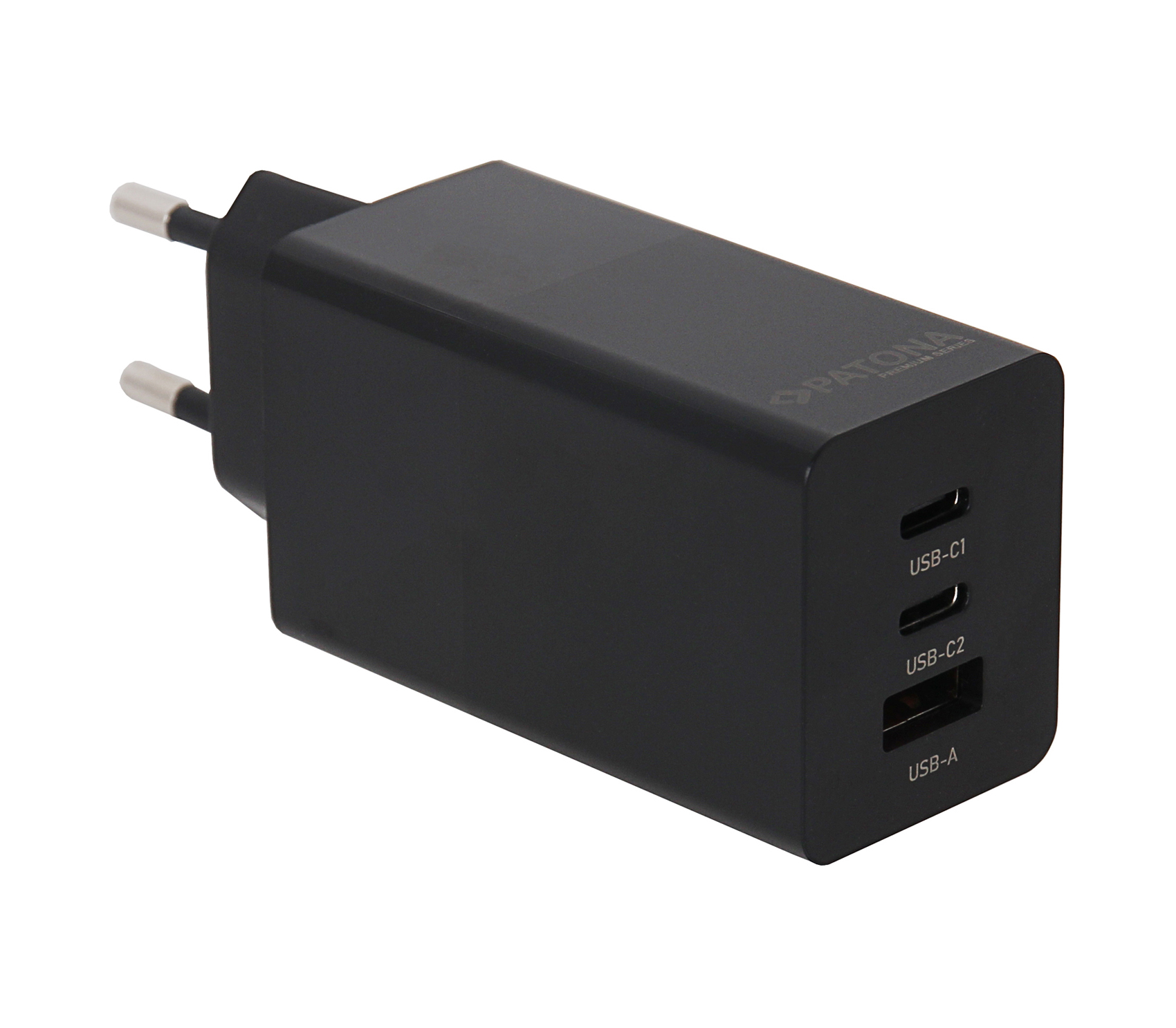 Зарядное устройство Patona 2640 Premium GAN, PD, USB-A + USB-C, 65 Вт, черное