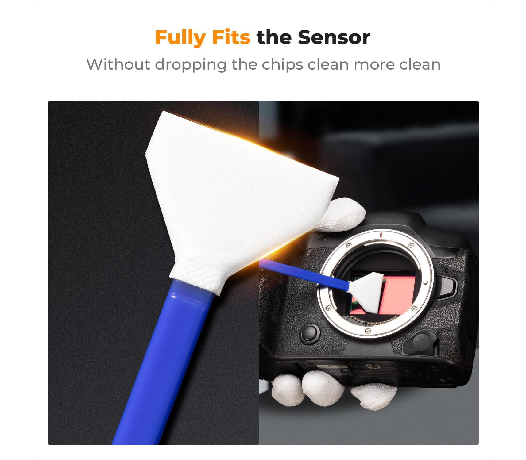 Шваброчки для чистки матриц K&F Concept 1616, для APS-C камер (10 шт, жидкость)