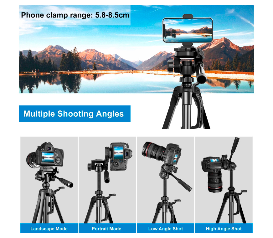 Штатив Puluz PU3096B, с головой + держатель для смартфона (уцененный)