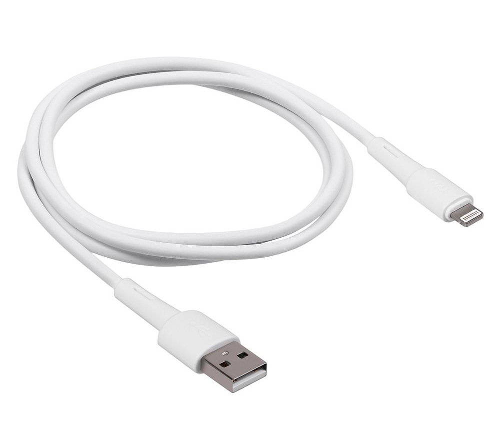 Кабель TFN USB-A / Lightning, ПВХ, 1 м, белый