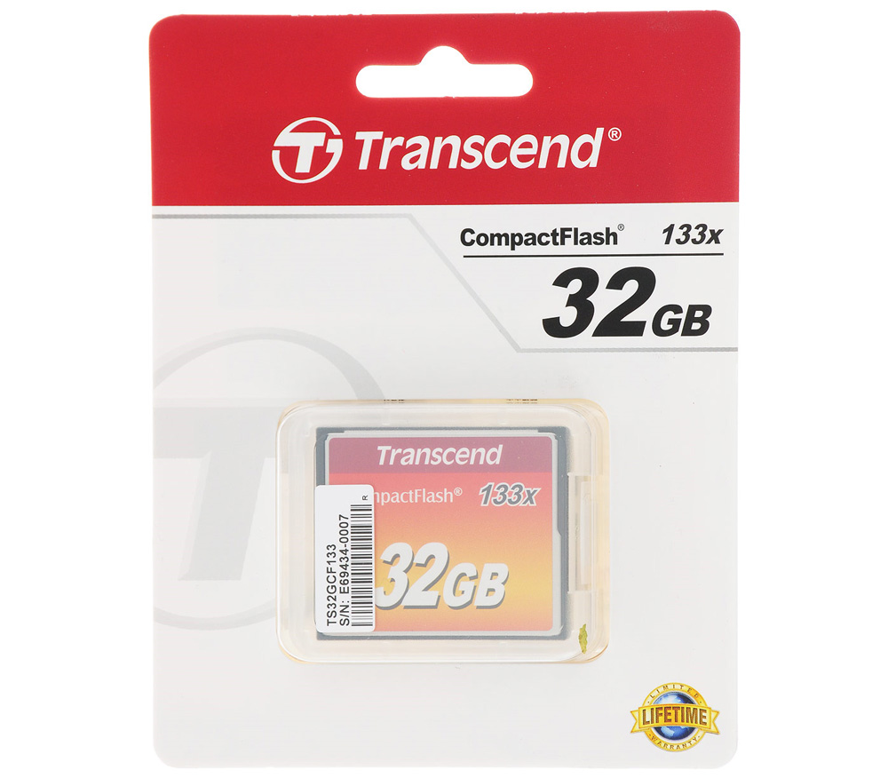 Карта памяти Transcend CompactFlash 32GB 133x Ultra Speed (TS32GCF133)