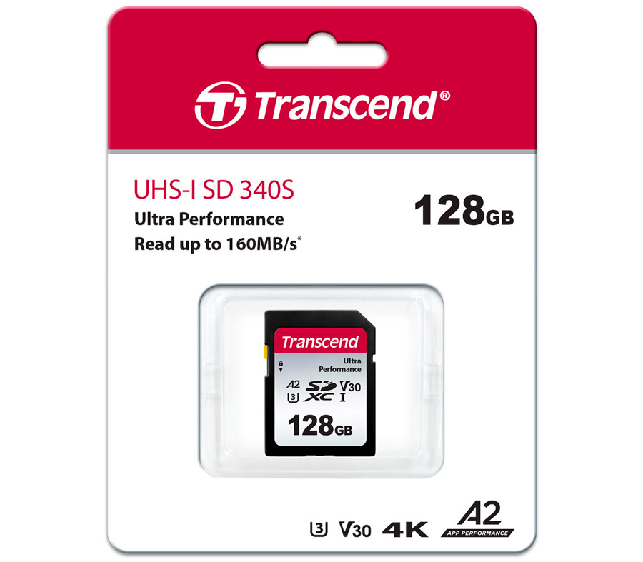 Карта памяти Transcend SDXC 128GB 340S UHS-I Class U3 V30 A2 160/90 Mb/s
