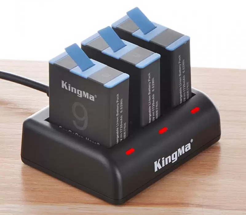Зарядное устройство Kingma BM060 + 2 аккумулятора для GoPro HERO 9 - 12