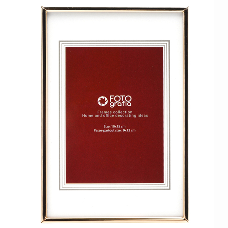 Фоторамка Fotografia 10x15 см, паспарту 9х13 см, золотая (FFM-5041)
