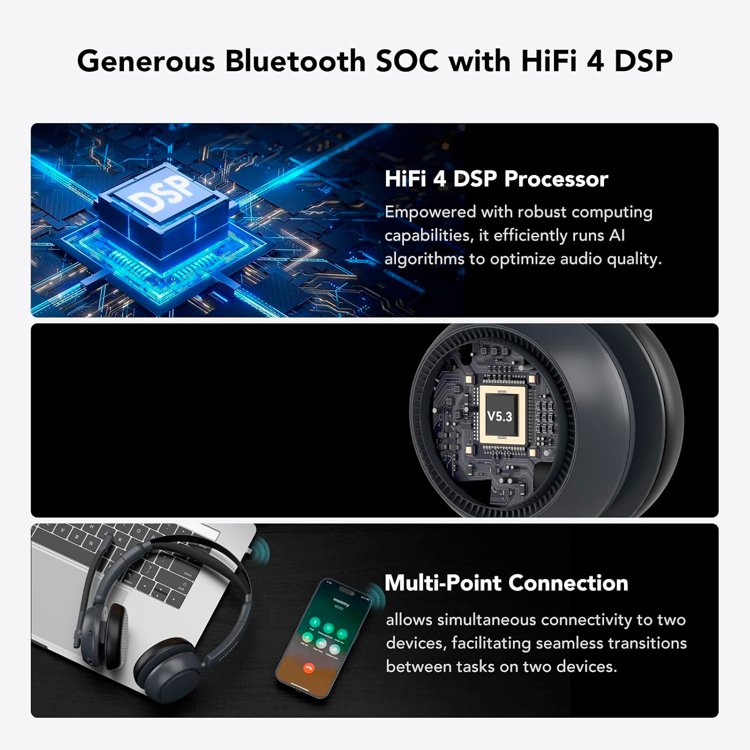 Беспроводная гарнитура Nearity Nuroum HP31D Wireless Business Headset, Bluetooth 5.4, стерео