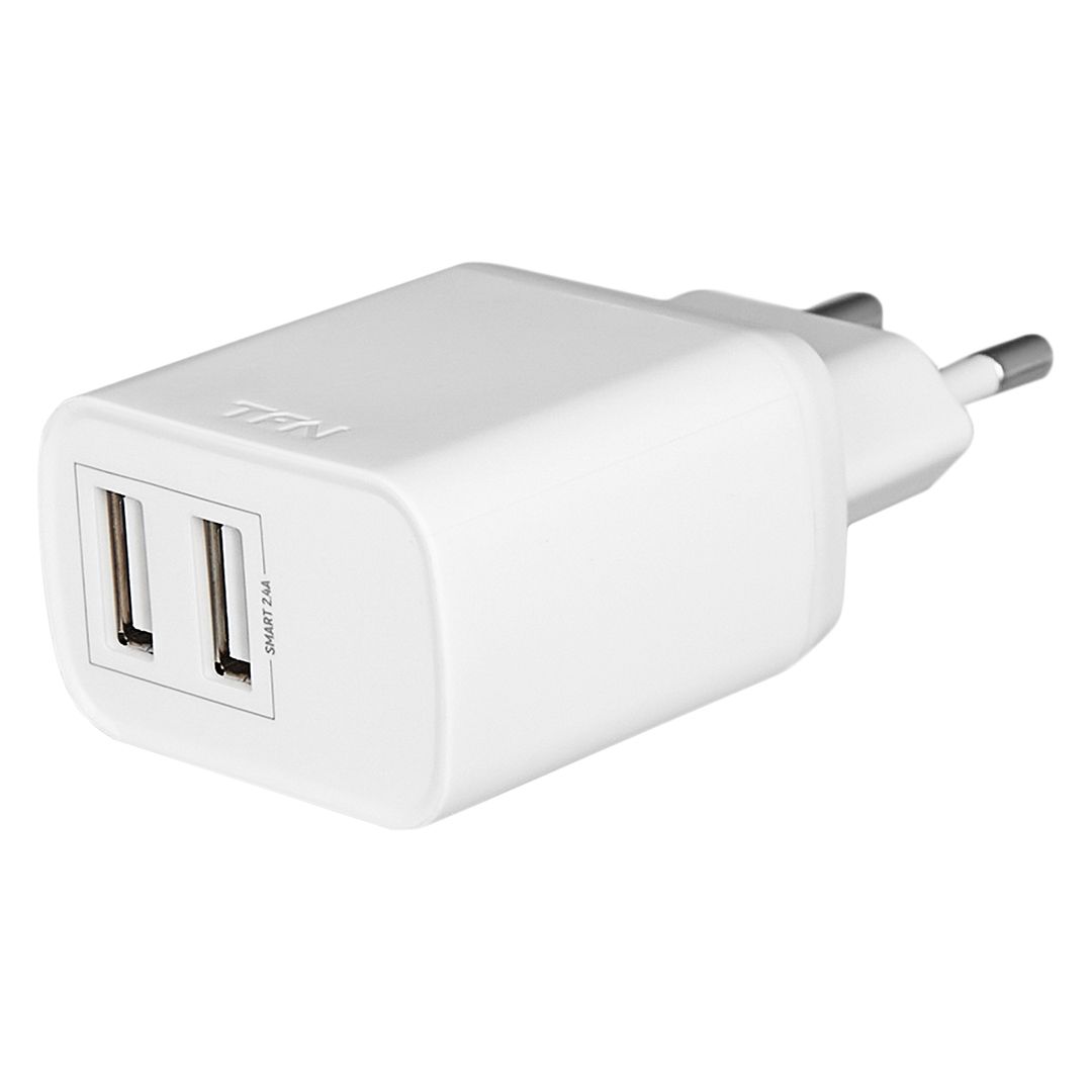 Зарядное устройство TFN Smart, 2xUSB, 2.4A, белый