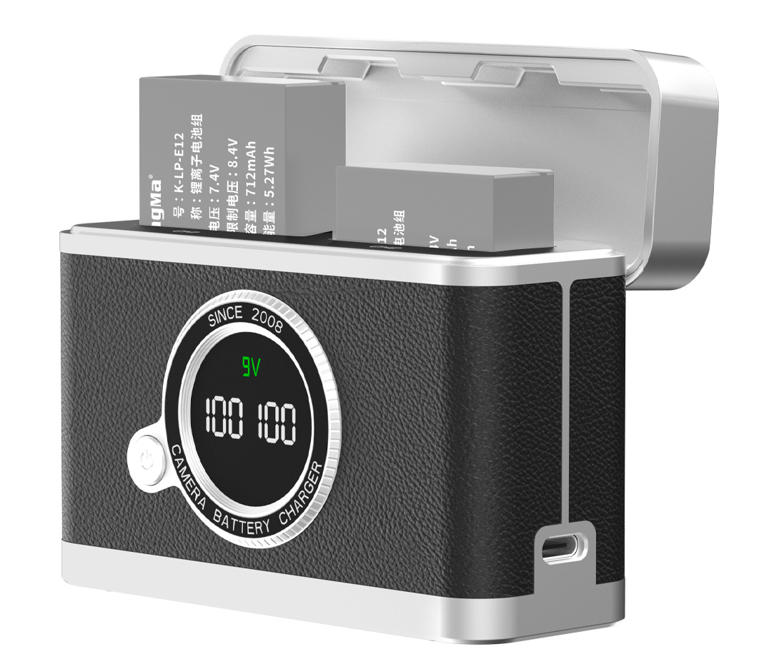 Зарядный кейс Kingma BM070-LPE12 для 2х Canon LP-E12, черный