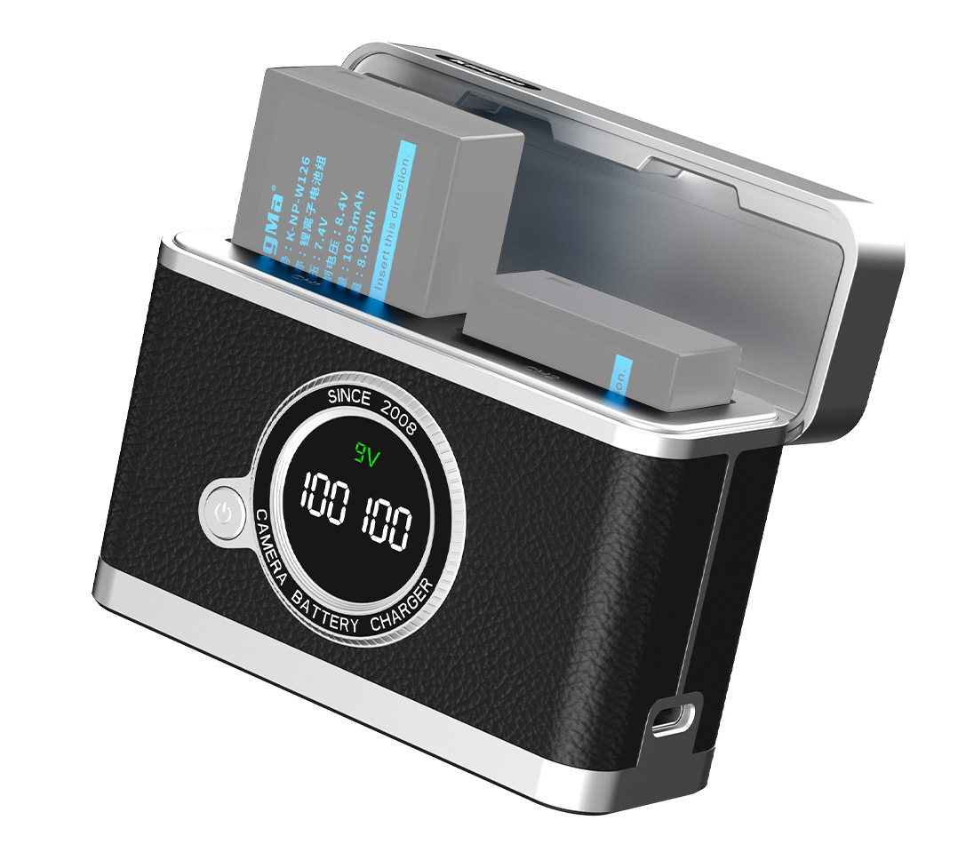 Зарядный кейс Kingma BM070-W126 для 2х Fujifilm NP-W126, черный