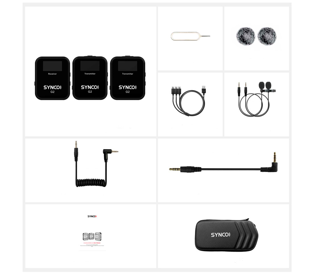 Беспроводная система Synco G2 A2, 2.4 ГГц, 2 передатчика + приемник, 3.5 мм TRS / TRRS + USB-C