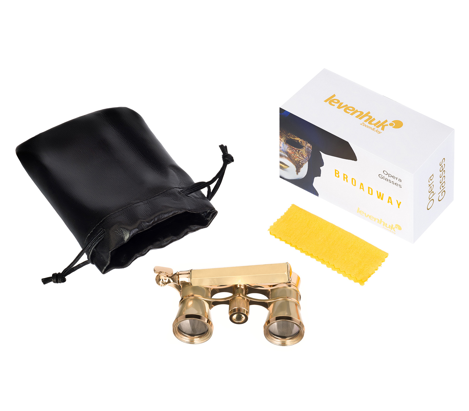 Театральный бинокль-лорнет Levenhuk Broadway 325E, золотистый