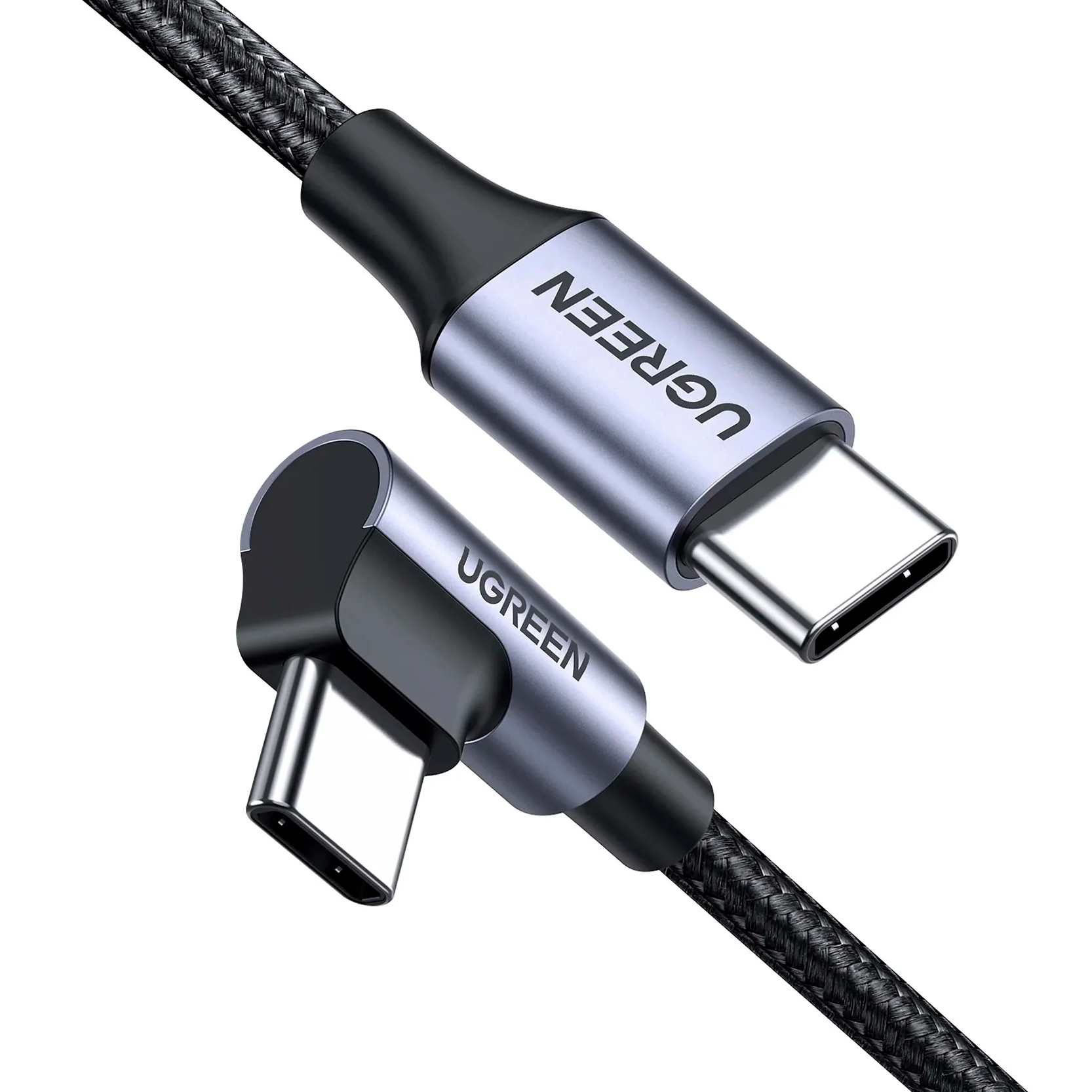 Кабель Ugreen US255, USB-C - USB-C, 60 Вт, 3A, 1 м, серый