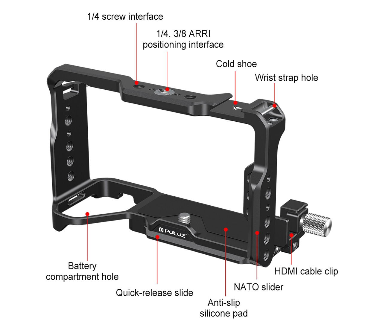 Клетка Puluz PU3217B для Sony A7C II / A7CR, черная