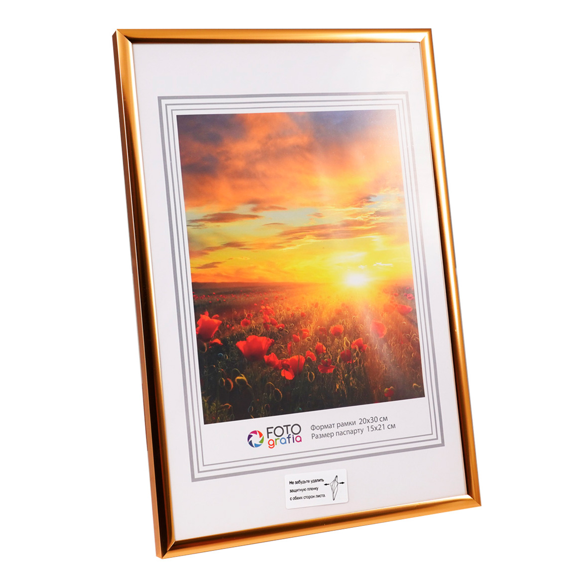 Фоторамка Fotografia 20x30 см, FFAL-8205 алюминий, золото
