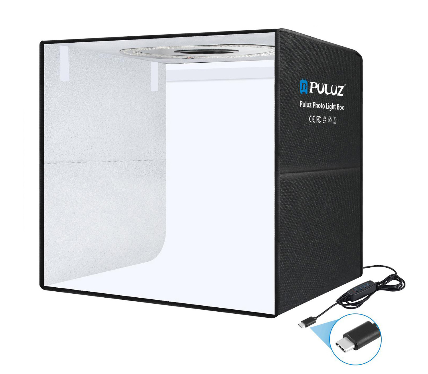 Фотобокс Puluz 50 см, с кольцевой подсветкой 30Вт и 6 фонами