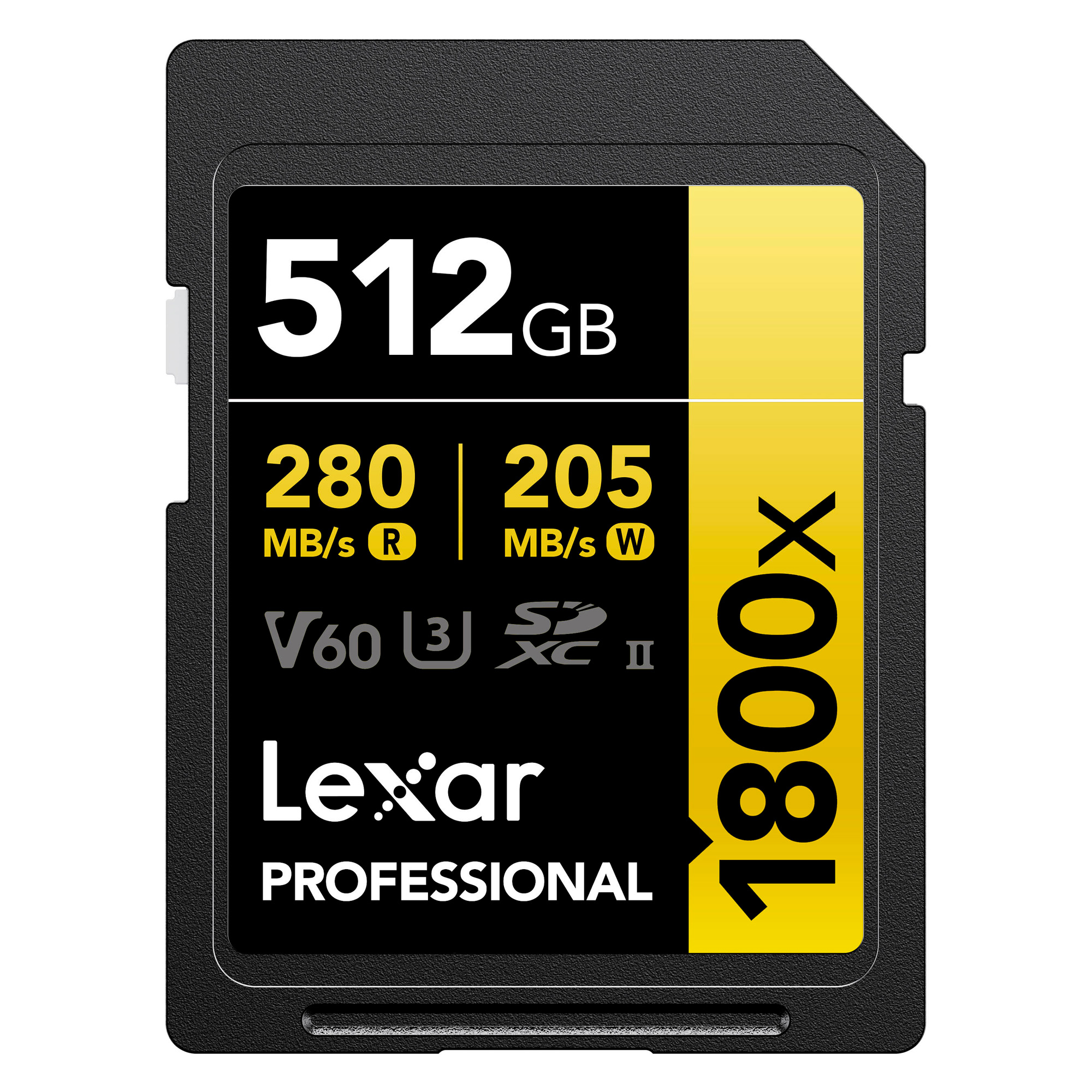 Карта памяти Lexar SDXC 512GB Professional 1800x UHS-II U3 V60 (280/205 MB/s)