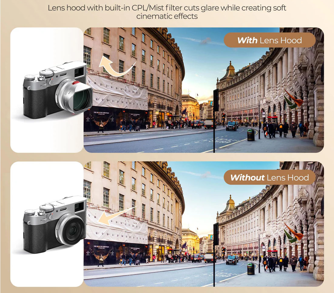 Бленда Freewell Fuji X100 Series Real Lens Hood Silver