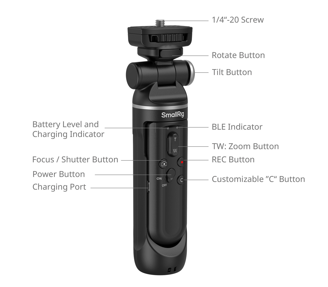 Штатив-монопод SmallRig 4551 с пультом ДУ для камер Canon, Nikon, Sony
