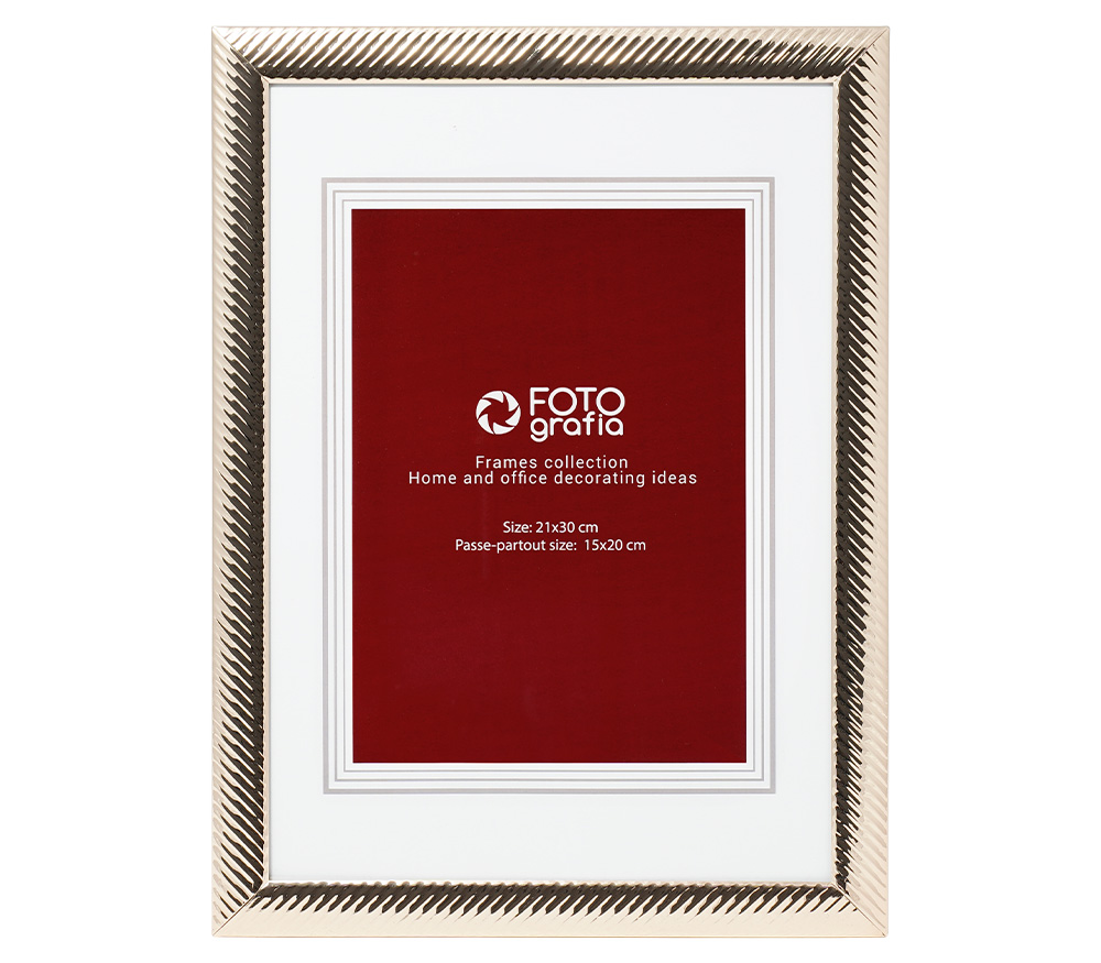 Фоторамка Fotografia А4 21x30 см, золотистая, FFM-5546